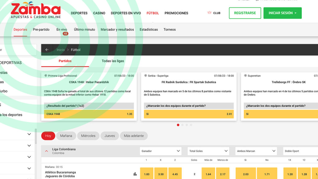 Apuestas deportivas en Zamba