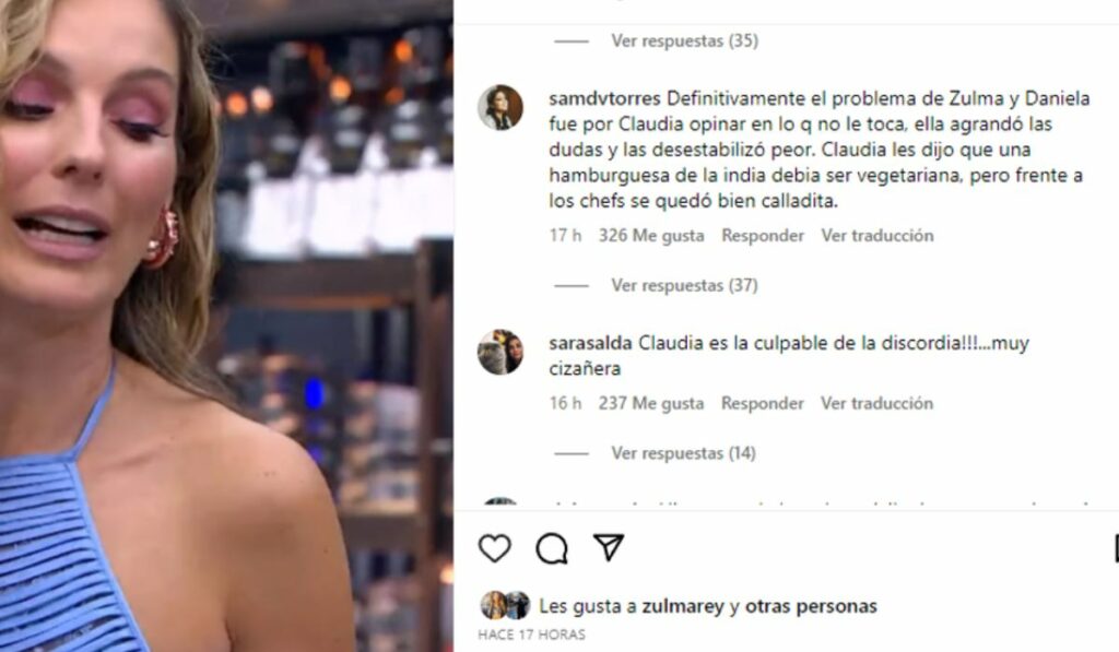 Claudia Bahamón es criticada en 'Masterchef'