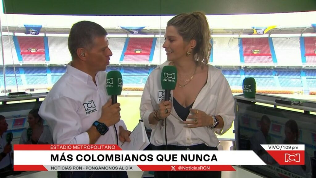 Andrea Guerrero, en transmisión de RCN, previo al partido entre Colombia vs. Venezuela