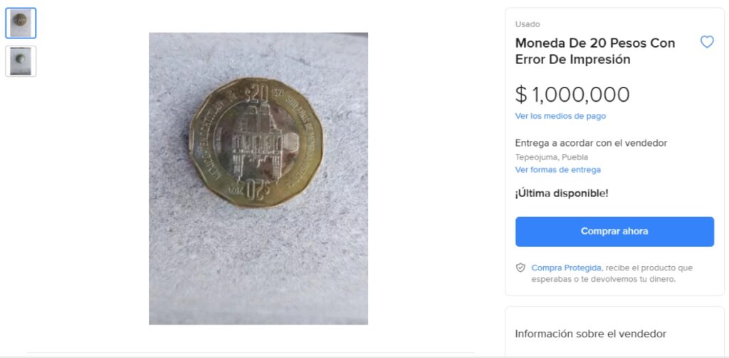La pieza es de la familia C1. Créditos: Mercado Libre