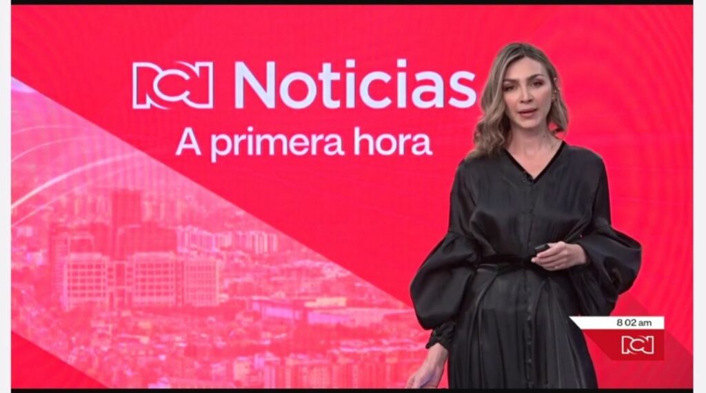 Así se veía Maritza Aristizábal para informar la muerte de Fernando Botero. Foto: RCN.