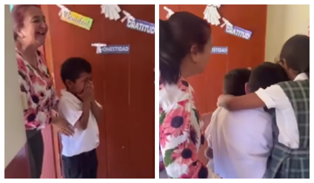 Niño llora de la emoción con celebración sorpresa de cumpleaños en el colegio