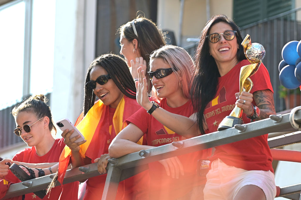 Jenni Hermoso celebrando el Mundial femenino de la Selección España. No fue convocada por la 'Furia Roja'.