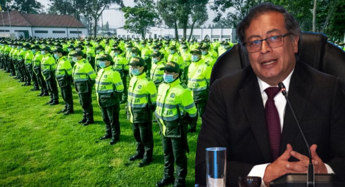 El presidente Gustavo Petro anunció que todos los policías que hagan labores administrativas tendrán que salir a las calles de Bogotá.