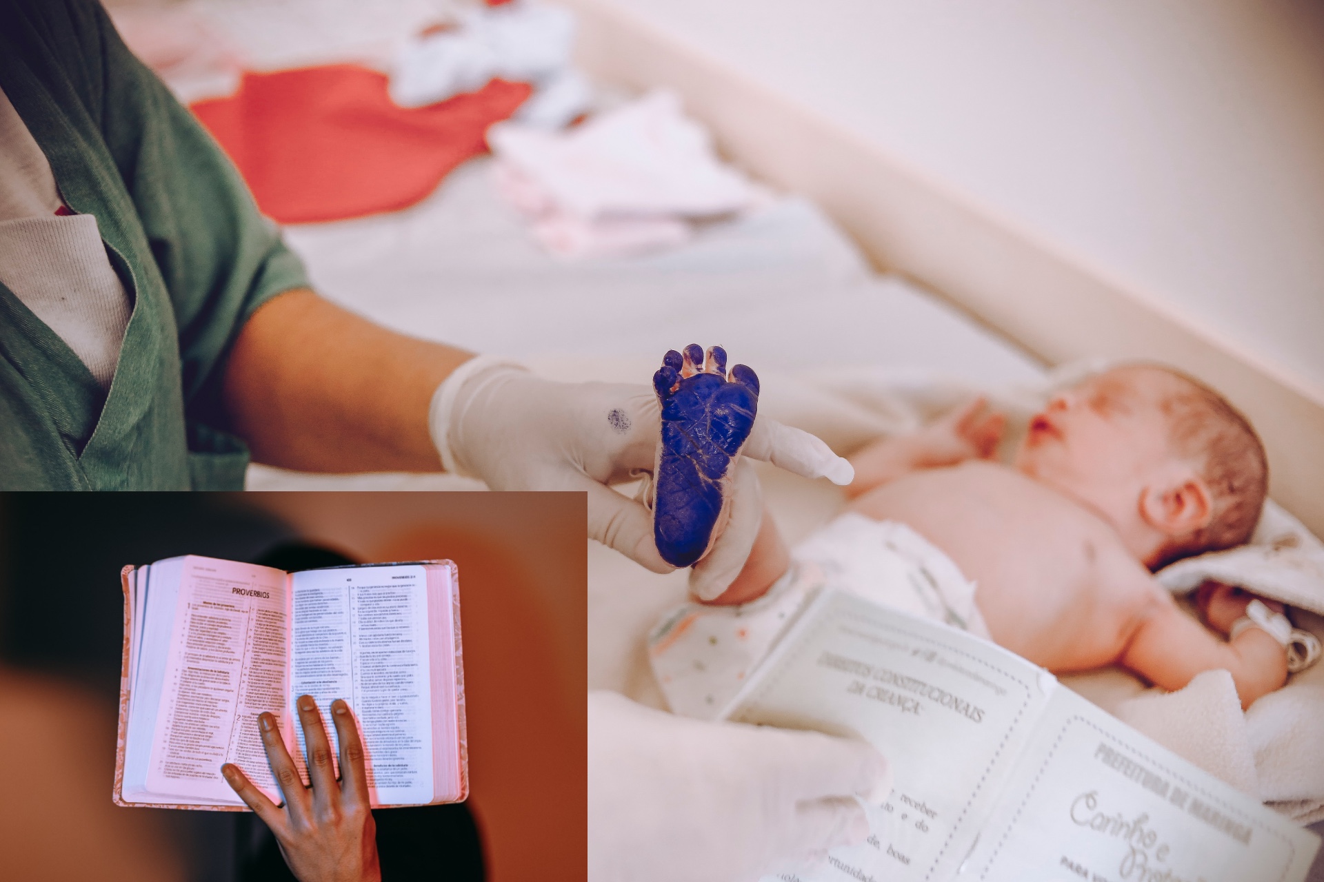 Registro de nacimiento de bebés con huella  en su pie
