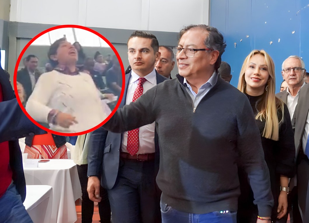 El presidente Gustavo Petro, llegando tarde a un evento en Suba.