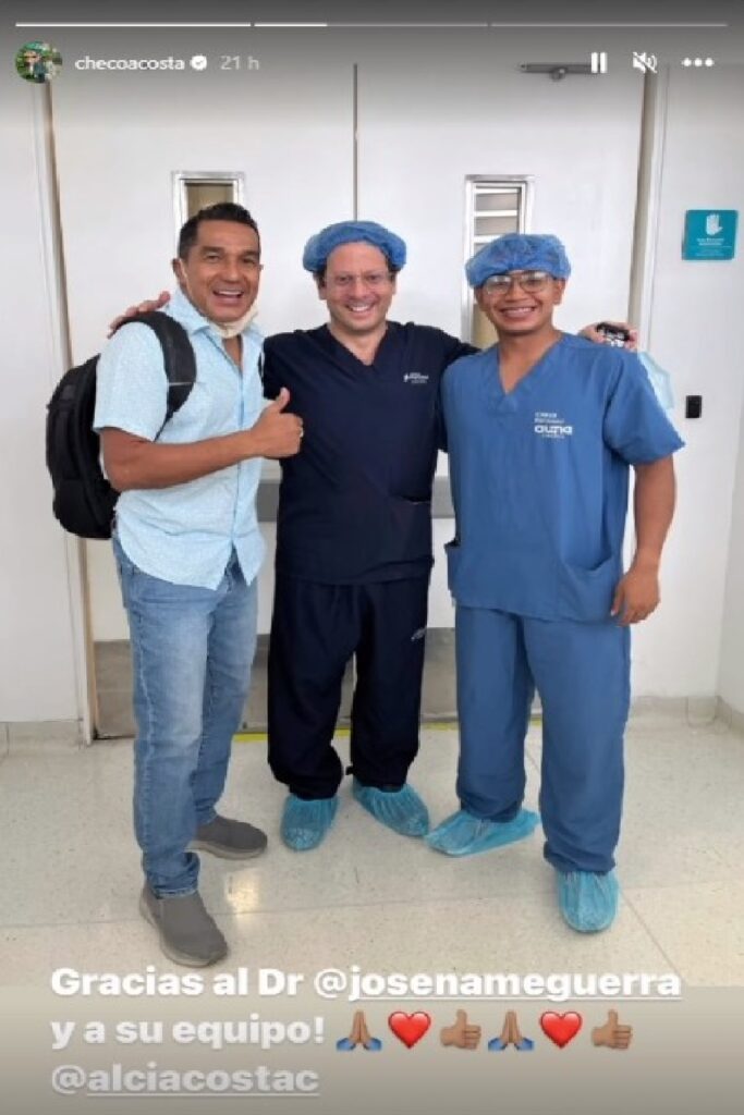 Médico que operó a Alci Acosta: Foto: Instagram @checoacosta