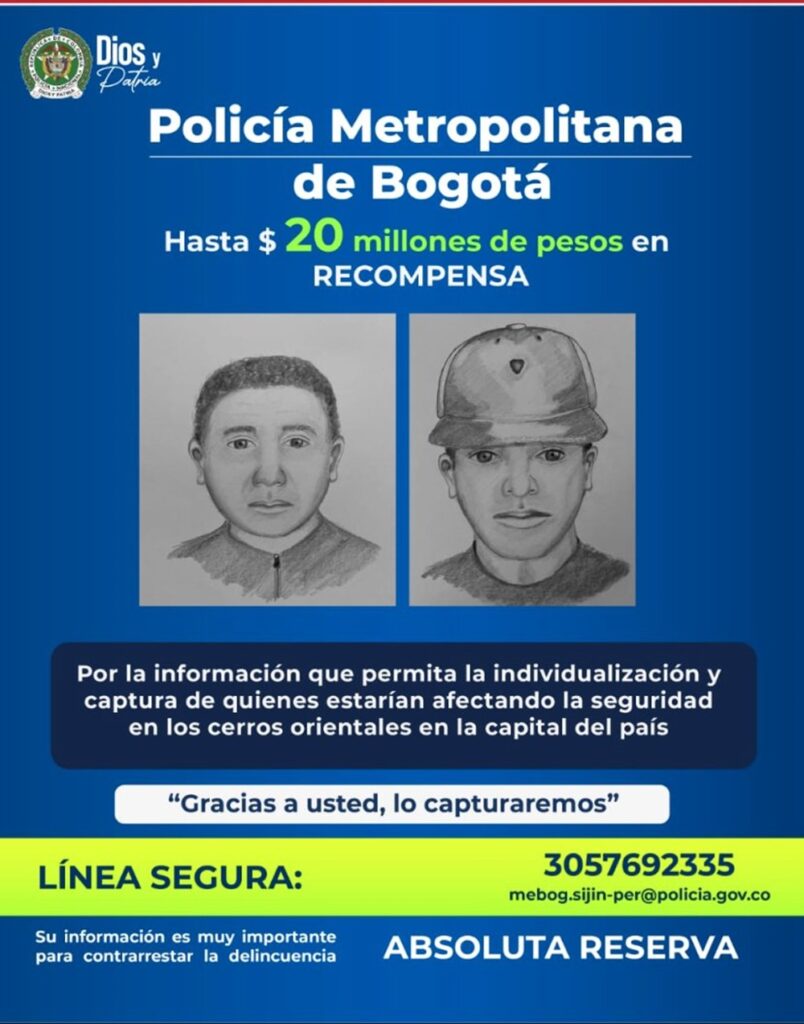 Retratos hablados delincuentes cerros de Bogotá / Policía Nacional