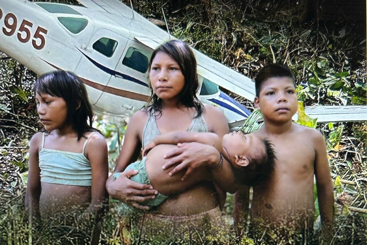 Niños protagonistas de '40 días perdidos en la selva', película sobre los niños perdidos en el Guaviare.