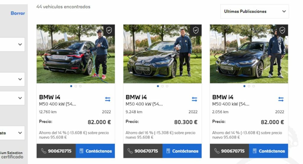 BMW vende carros del Real Madrid
