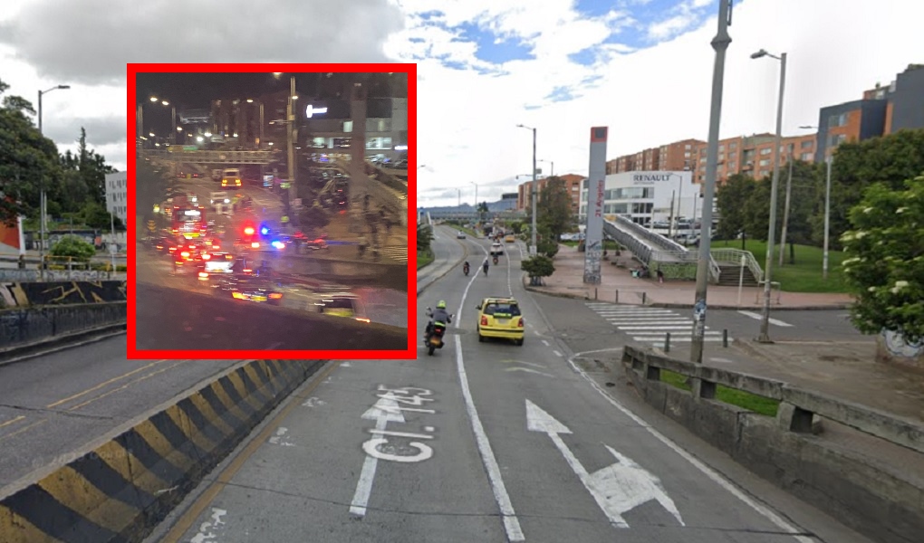 Sitio de la avenida Suba donde ocurrió un accidente de tránsito este 16 de noviembre.