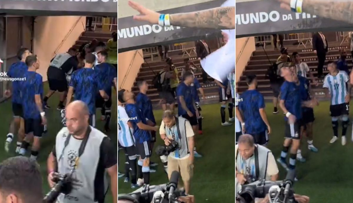 Ángel Di María escupió a hinchas brasileños que le tiraron agua en el estadio Maracaná: video y reacción.