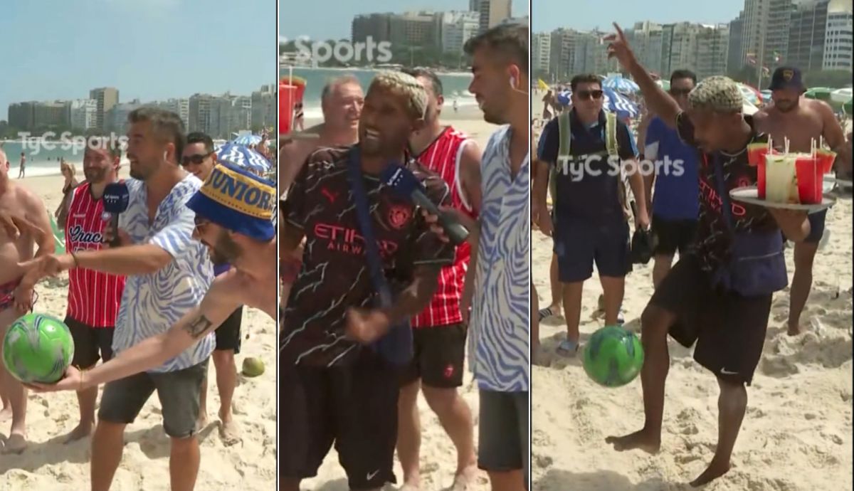 Vendedor de caipiriñas aceptó reto de hincha argentino y lo humilló en vivo en TyC Sports: video