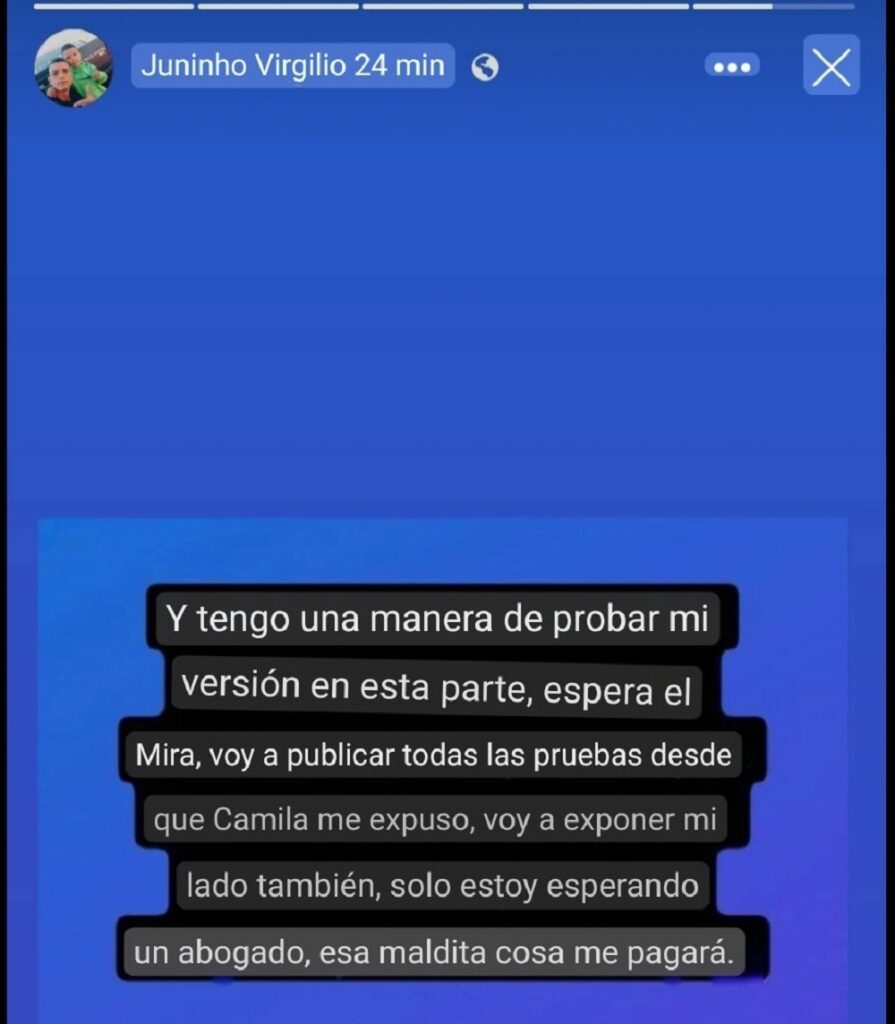 Declaraciones de Juninho Virgilio, hombre en Brasil que le fue infiel a su novia con su propio padre | Facebook Juninho Virgilio