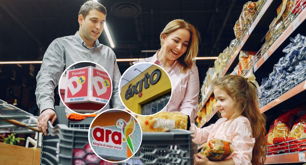 Foto de clientes en supermercados, en nota de que D1, Ara, Éxito, Olímpica y Jumbo está en mira de grande de Brasil experto en innovación de supermercados