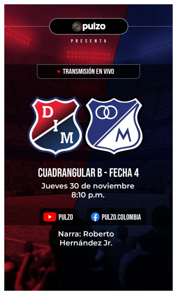 Independiente Medellín vs. Millonarios, transmisión de Pulzo/Foto: Pulzo.