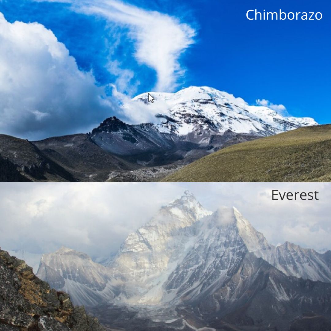 La cumbre de los Andes le quitó el puesto al monte Everest, conocido hasta ahora como el punto con más distancia desde el centro del planeta. 