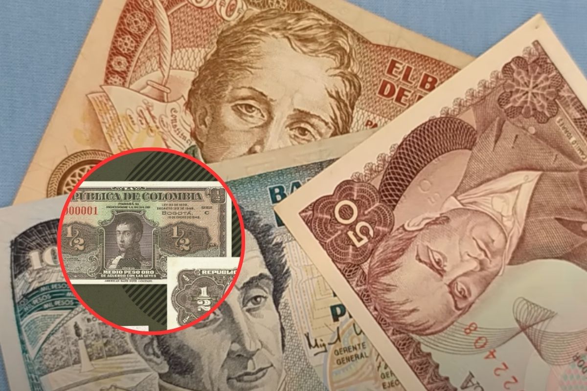Billete de medio peso colombiano que puede costar un millón de pesos