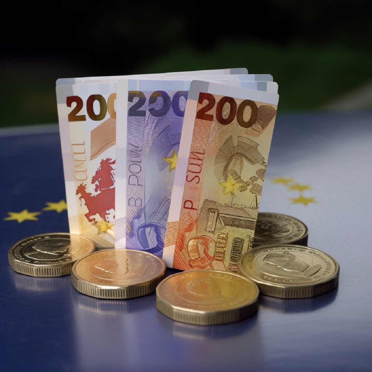 Euros ilustrados por AI, en nota sobre que colombianos podrán abrir cuenta bancaria en Europa
