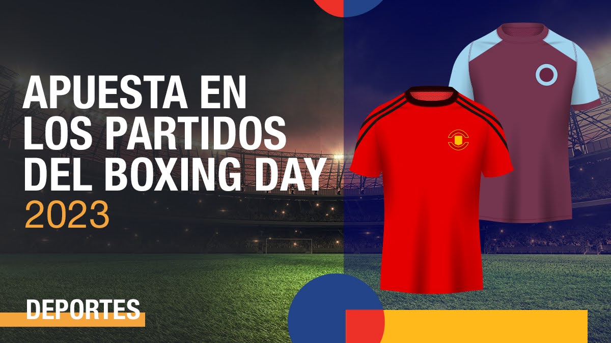 Camisetas de fútbol alusivas a la del Aston Villa y a la del Manchester United con una frase ofreciendo apuestas deportivas en el boxing day
