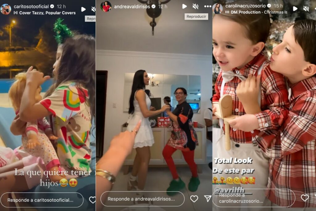 Carolina Cruz, Catalina Gómez, Elianis Garrido y más famosos celebran Navidad / foto captura de pantalla Instagram @andreavaldirisos @carolinacruzosoario @caroolinasoto