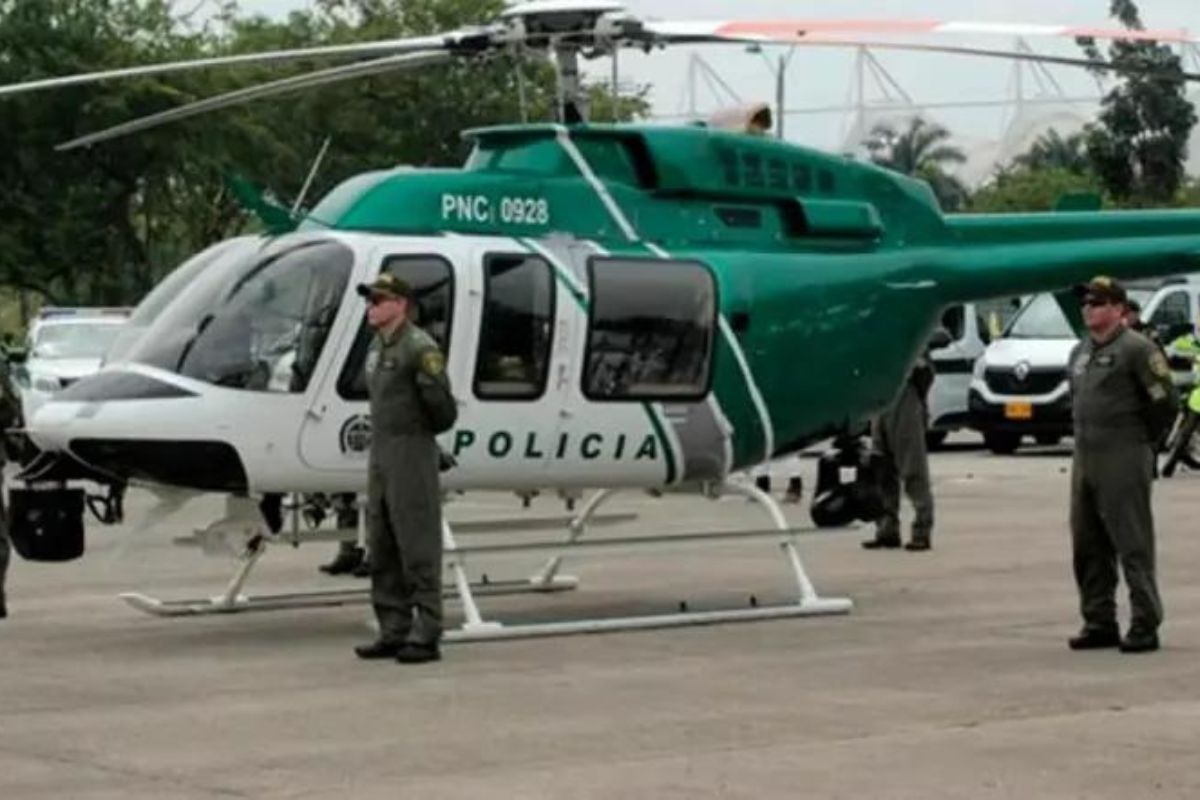 Foto de helicóptero de la Policía Nacional, por viaje de esposa del director del Dapre