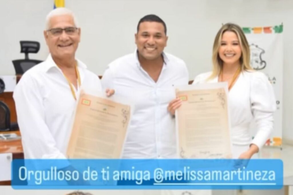 Mellisa Martínez, condecorada por el concejo de Barranquilla por su labor / foto captura pantalla instagram @melissamartineza