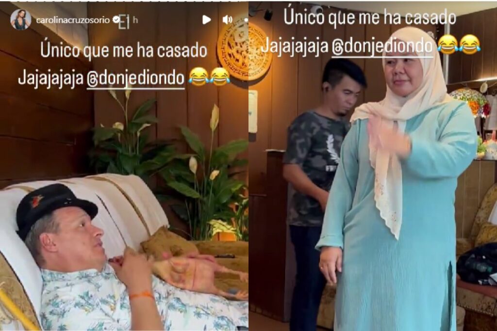 Carolina Cruz fue presentada como la esposa de 'Don Jediondo' y le dio risa nerviosa /captura de pantalla instagram @catrolinacruzosorio