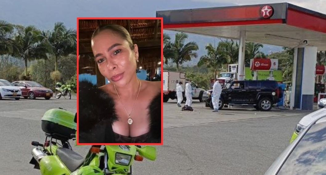 En esta estación de gasolina de Girardota, Antioquia, fue asesinada Patricia Orrego, esposa de comandante del Eln, alias 'Horqueta'. Tanqueaba una camioneta Hummer