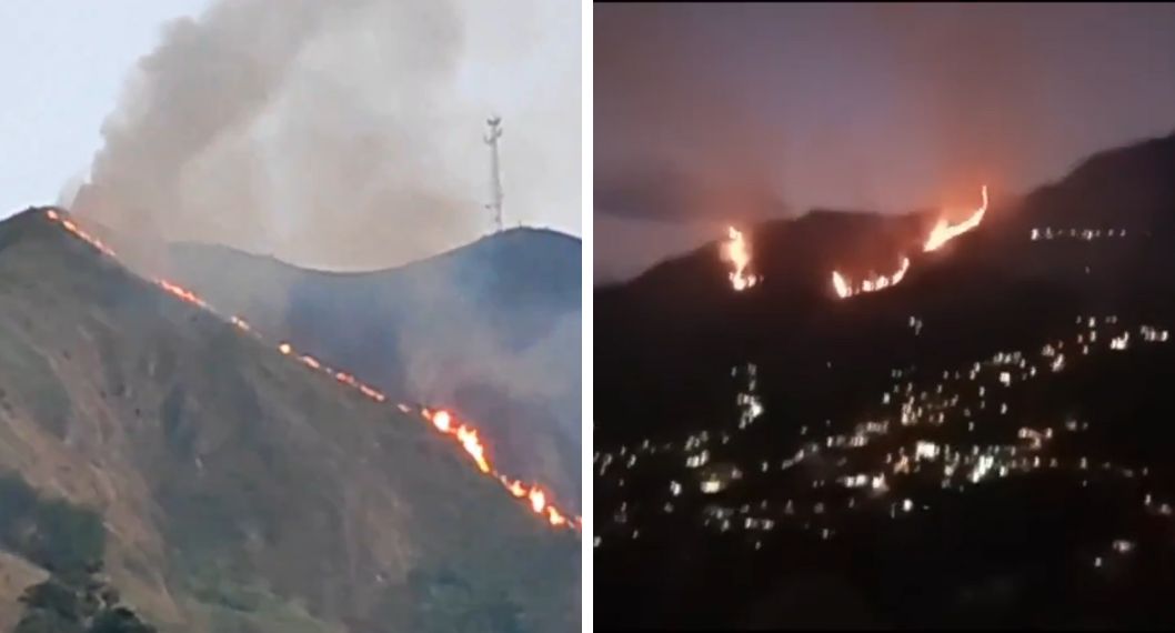 Incendio cerca del túnel de la vía Medellín–Bogotá el sábado 7 de enero, de puente de Reyes. Ocurrió a la altura de Copacabana