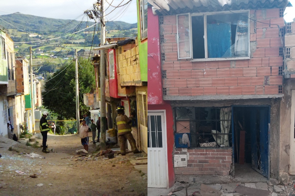 Viviendas afectadas por explosión de una granada en Usme, sur de Bogotá, el 10 de enero de 2024.