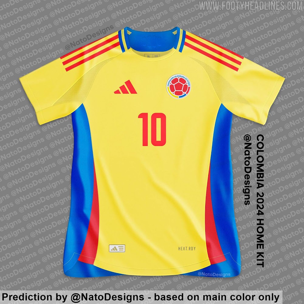 Camiseta local de Colombia para la Copa América. / Imagen Footy Headlines