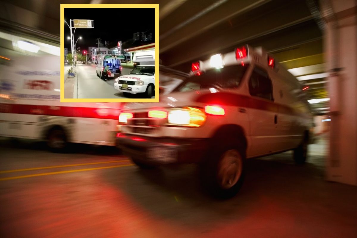 foto de ambulancia con exceso de velocidad que atropelló a mujer en Santa Marta