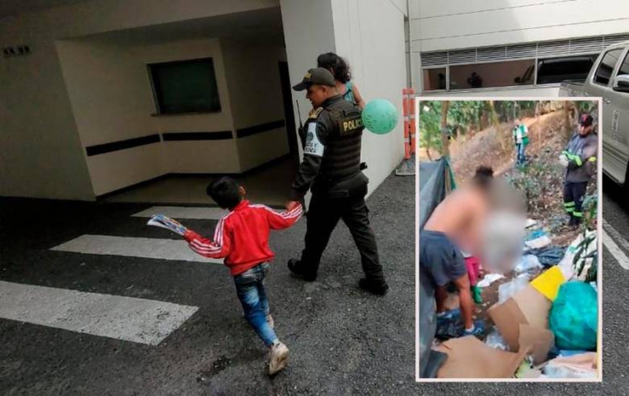 Rescataron a dos niños en Medellín que fueron dejados por su madre en un cambuche con un hombre que no es su familiar