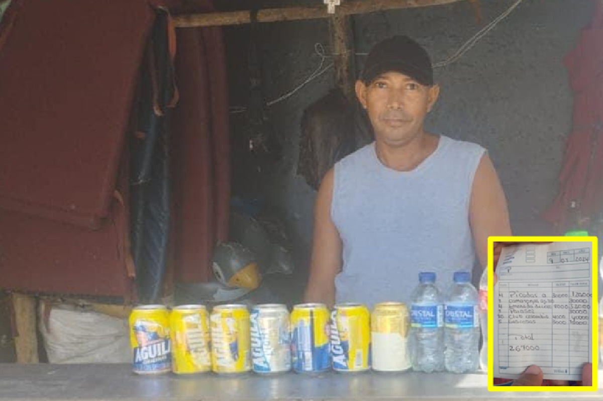 Vendedor en playa de Cartagena se hace viral por sus precios baratos en alimentos y bebidas