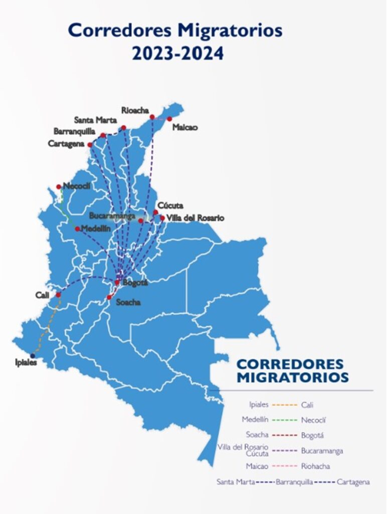 Corredores migratorios en Colombia 2024 / USAID