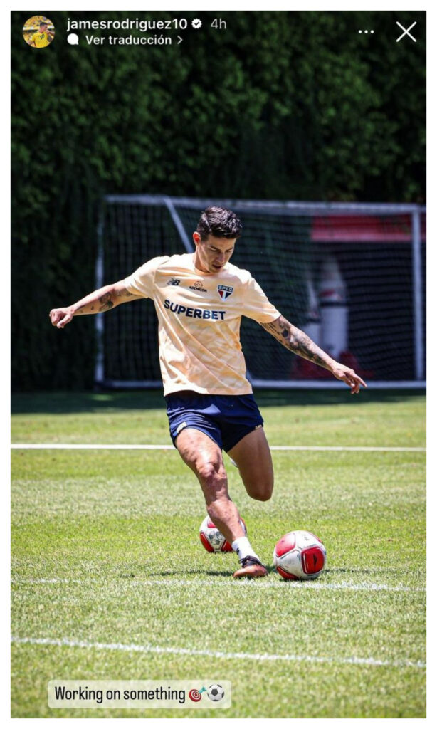 James Rodríguez dejó enigmático mensaje sobre continuidad en Sao Paulo/Foto: James Rodríguez en X.