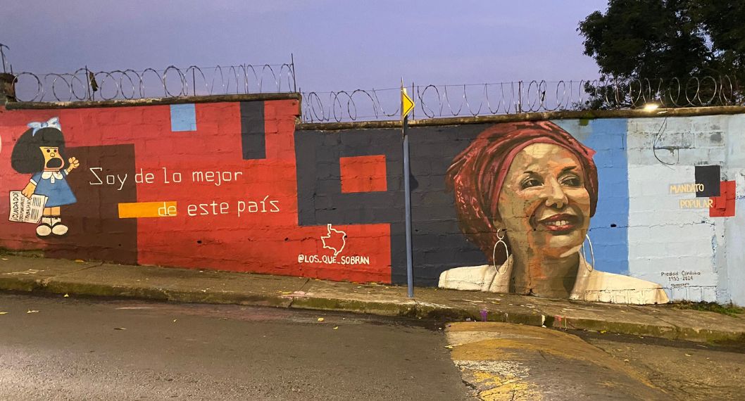 Mural de Piedad Córdoba en Medellín que desató ola de críticas en redes sociales