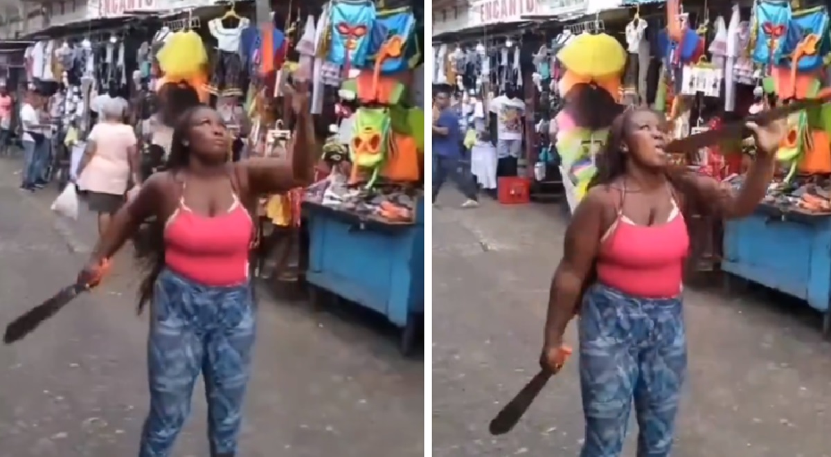 Mujer asombró en carnavales de Barranquilla por su dominio del machete; 3
