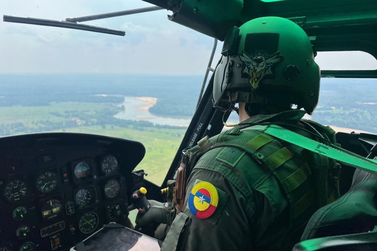 Foto de helicóptero del Ejército, por caída de aeronave en Chocó