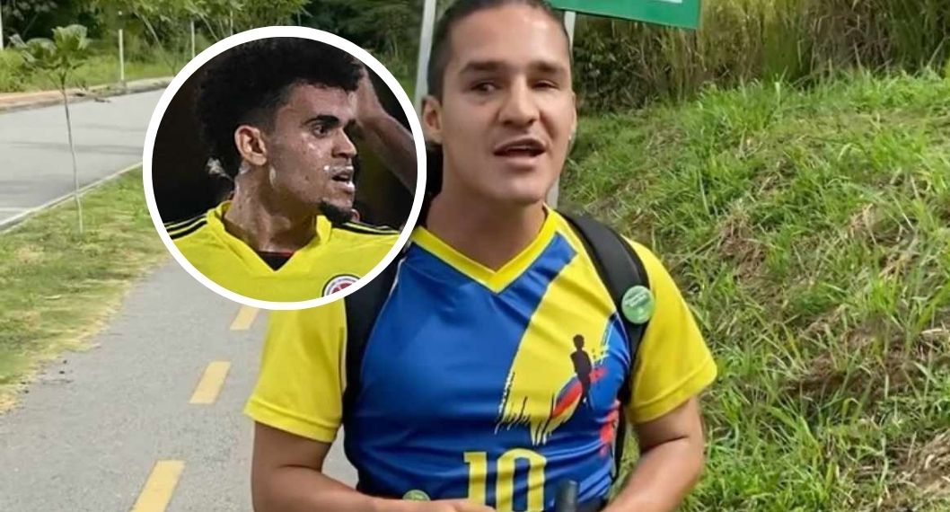 Fotos de Juan David Pérez y de Luis Díaz, en nota de que goleador de Colombia en fútbol para ciegos, viral por inclusión, le apuntó al guajiro.