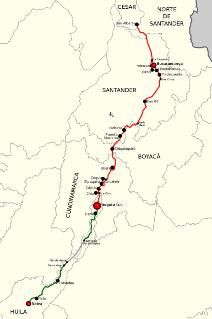 Imagen de mapa de la ruta Nacional 45A/ Foto: wikipedia de Nemequene