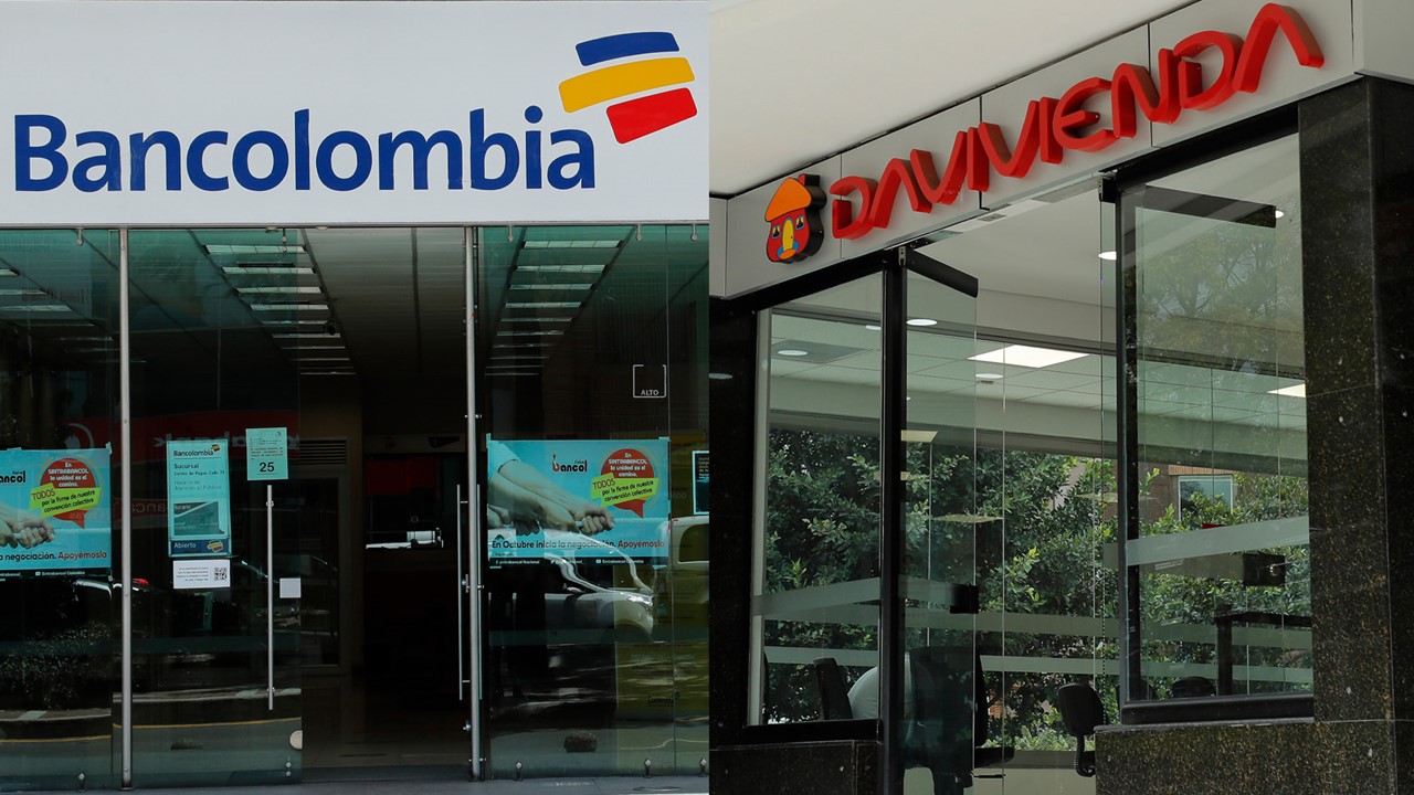 Clientes de Bancolombia y Davivienda en Bogotá: felices por decisión sobre oficinas.