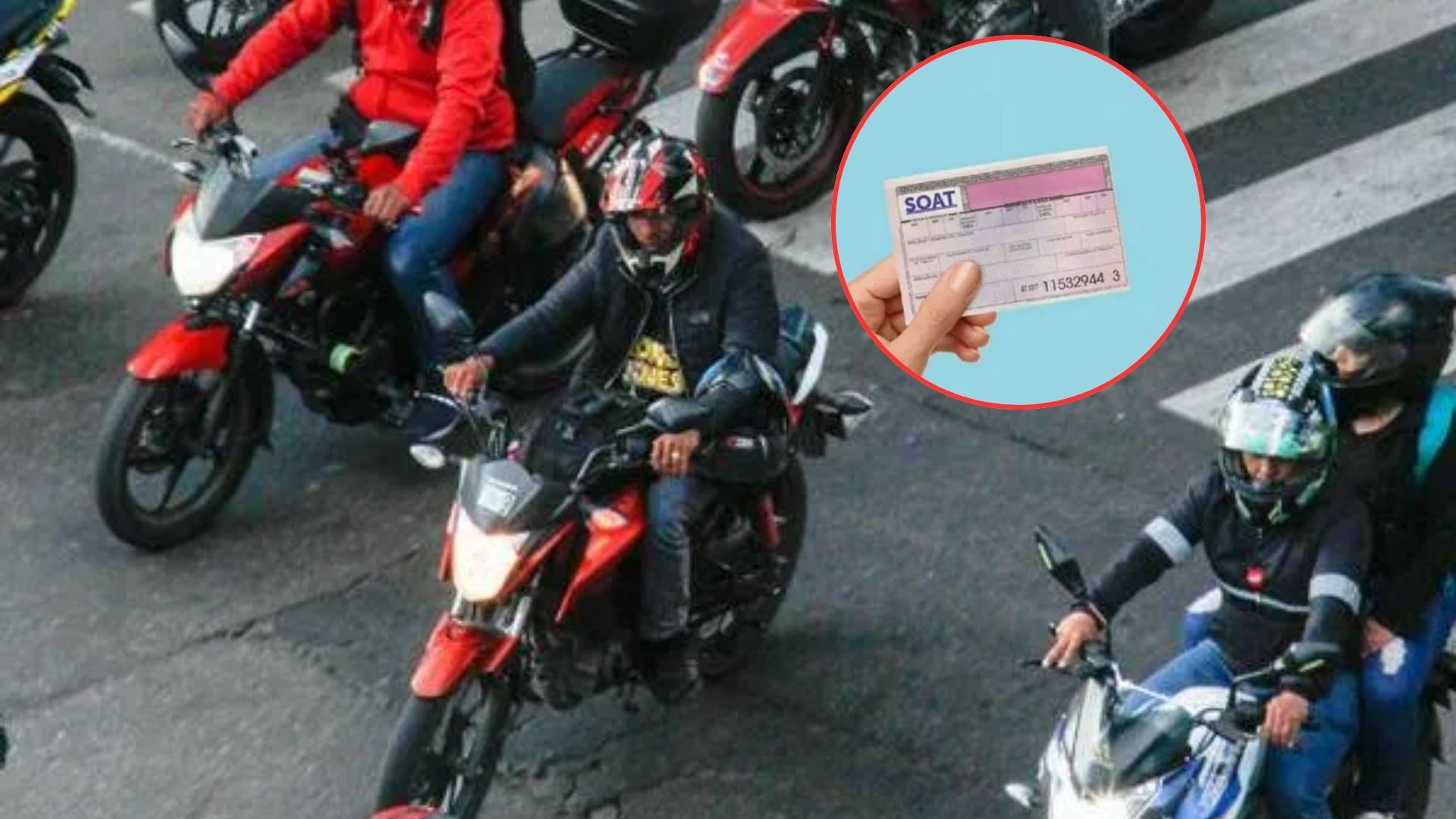 Imagen de motociclistas por ser los vehículos que menos pagan SOAT