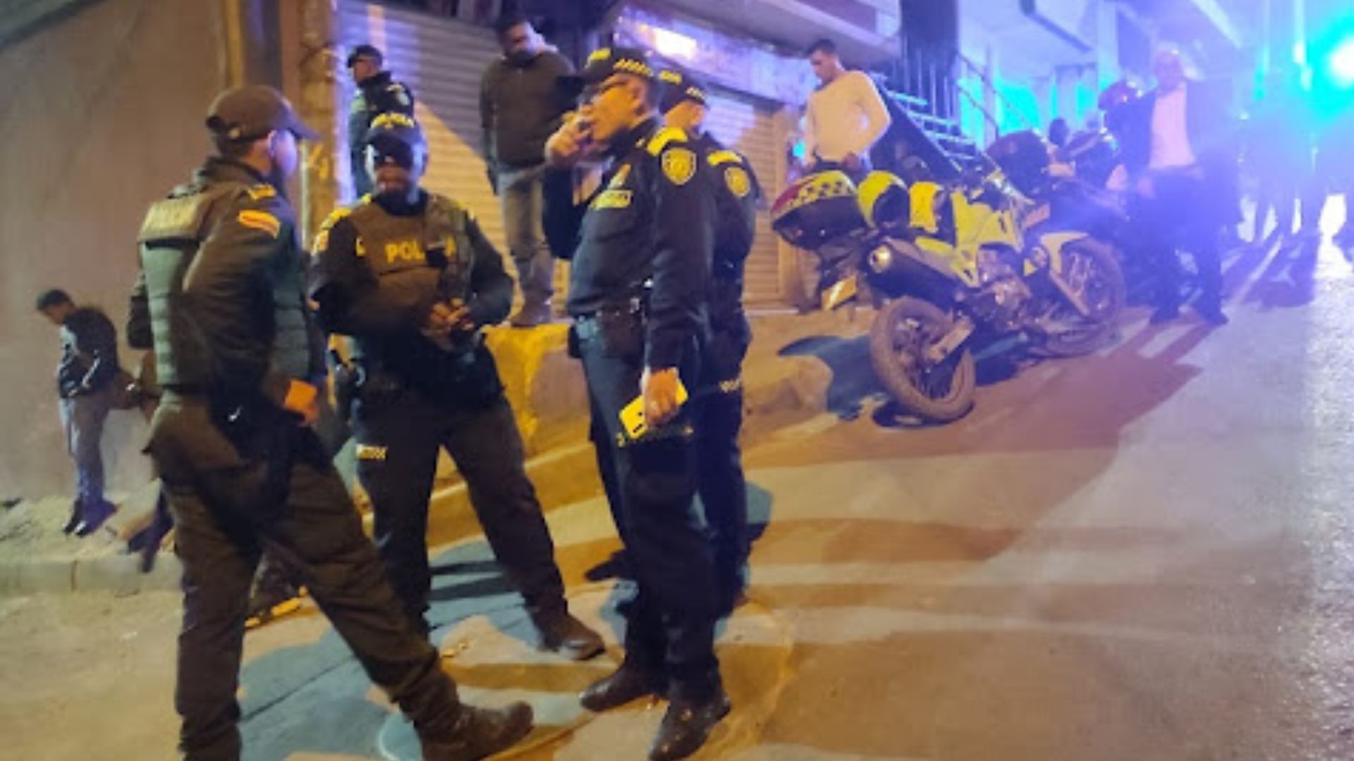 Imagen de policías por balacera en el sur de Bogotá