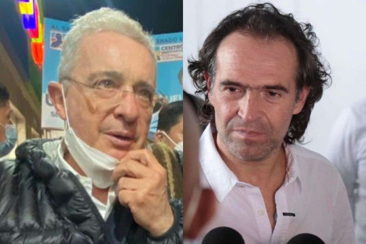 Fotos de Álvaro Uribe y de 'Fico' Gutiérrez, en nota de que el expresidente respondió por labor de su cuñada con el alcalde de Medellín y cuota política.