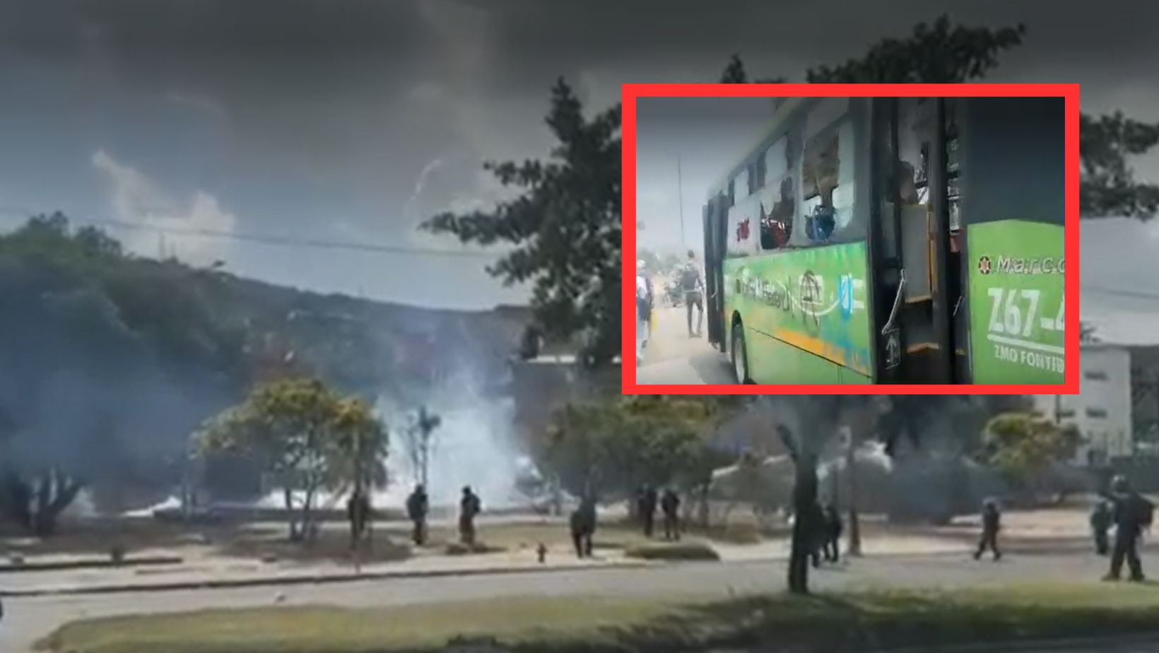 Disturbios en el sur de Bogotá hoy: encapuchados vandalizaron bus SITP