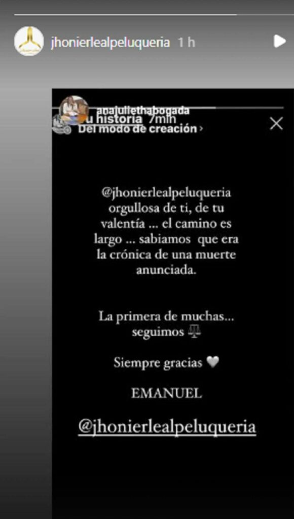 Qué se publicó en redes de Jhonier Leal luego de su condena. / Instagram @jhonierlealpeluqueria