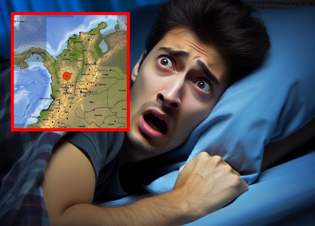Imagen ilustrativa de una persona despertando asustada por un temblor, como el que sacudió a Colombia la madrugada del miércoles 28 de febrero de 2024.