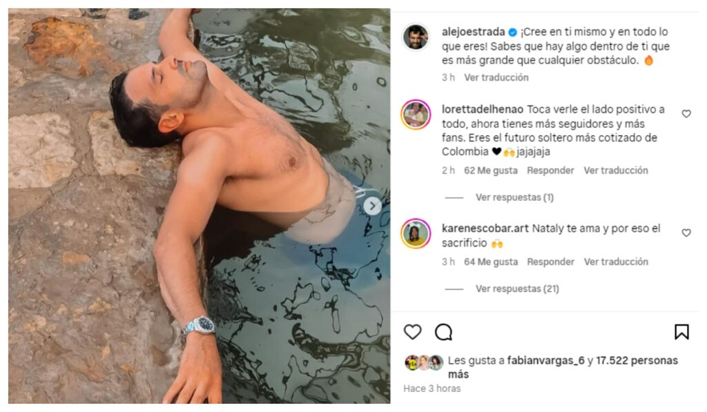 Alejandro Estrada reaparece luego de su escándalo de su esposa Nataly Umaña/Foto: Instagram @alejoestrada.